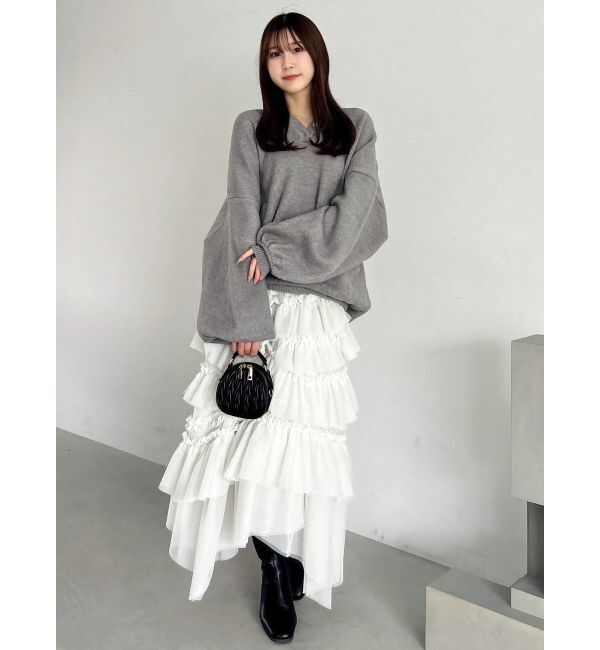 dazzlin「【吉田朱里】リラックスニットフーディ」|パーカー|