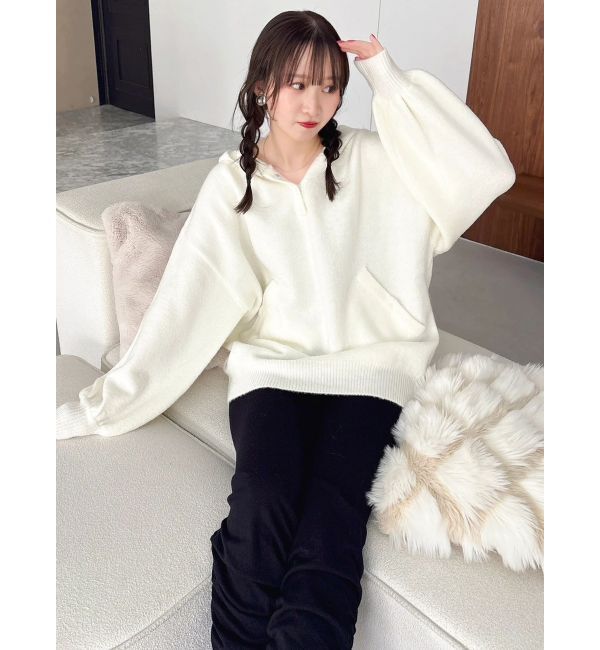 dazzlin「【吉田朱里】リラックスニットフーディ」|パーカー|