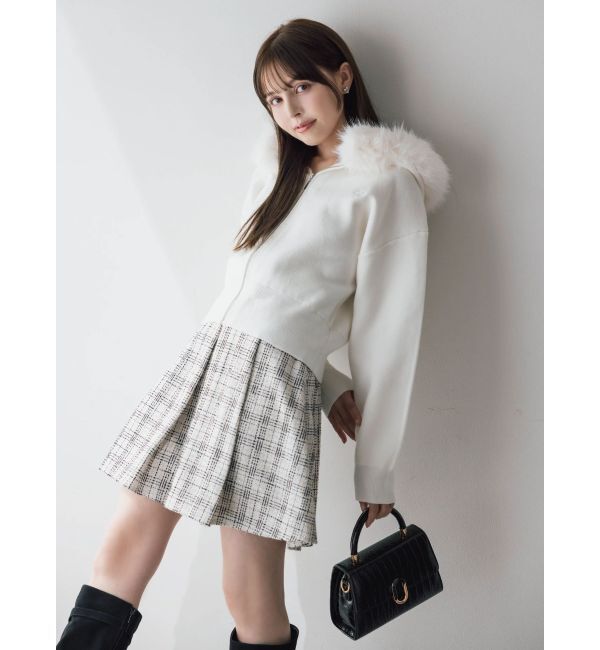 dazzlin「【WEB限定】フェイクファーニットフーディ」|パーカー|