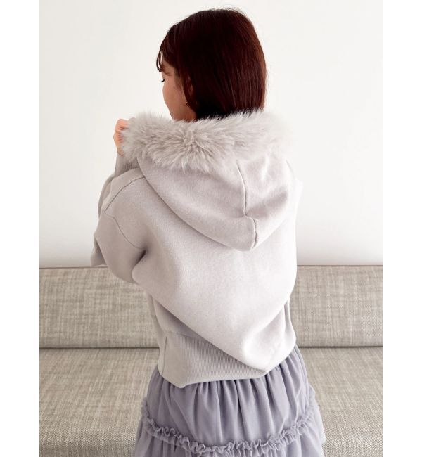 dazzlin「【WEB限定】フェイクファーニットフーディ」|パーカー|