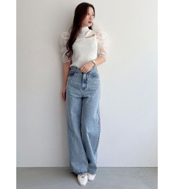 MERCURYDUO「【追加生産】パールデニムパンツ」|デニム|