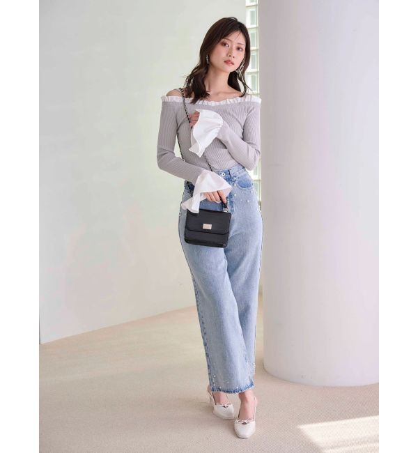 MERCURYDUO「【追加生産】パールデニムパンツ」|デニム|