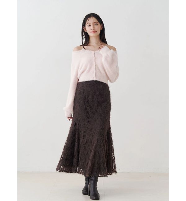 MERCURYDUO「シャギーエンブロイダリースカート」|スカート|