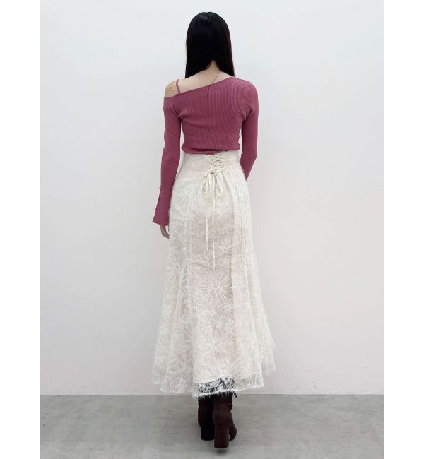 MERCURYDUO「シャギーエンブロイダリースカート」|スカート|