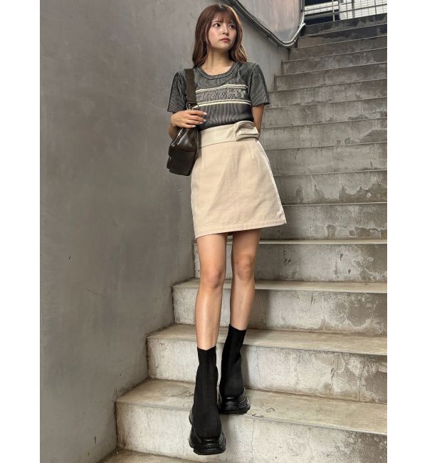 MURUA「フェイクレザーミニポケットミニスカート」|スカート|