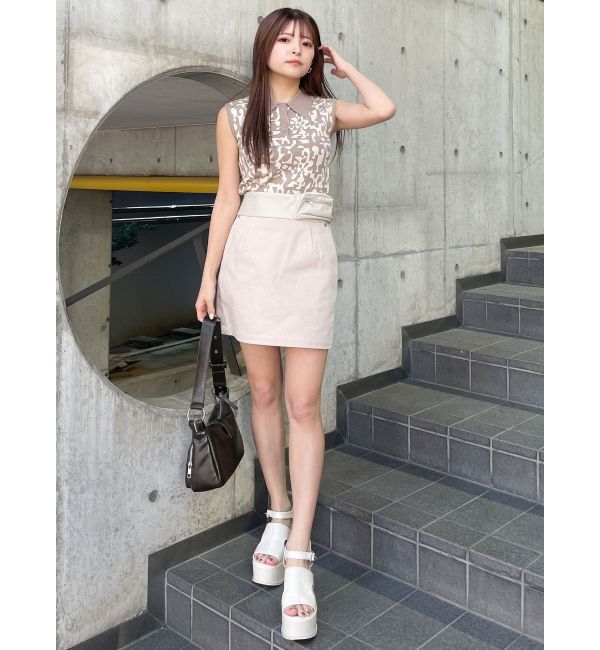 MURUA「フェイクレザーミニポケットミニスカート」|スカート|