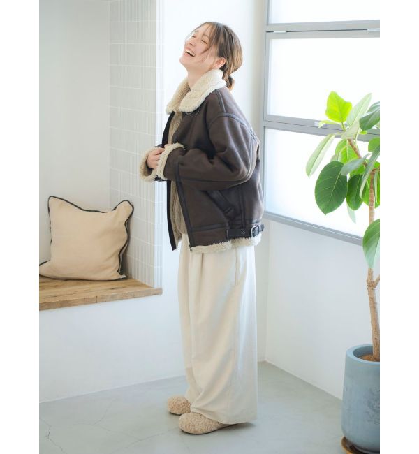 Ungrid「フェイクムートンボアブルゾン」|ブルゾン・スタジャン|