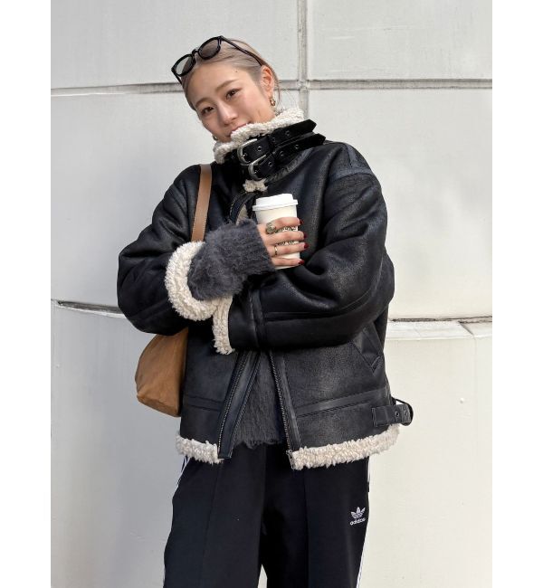 Ungrid「フェイクムートンボアブルゾン」|ブルゾン・スタジャン|