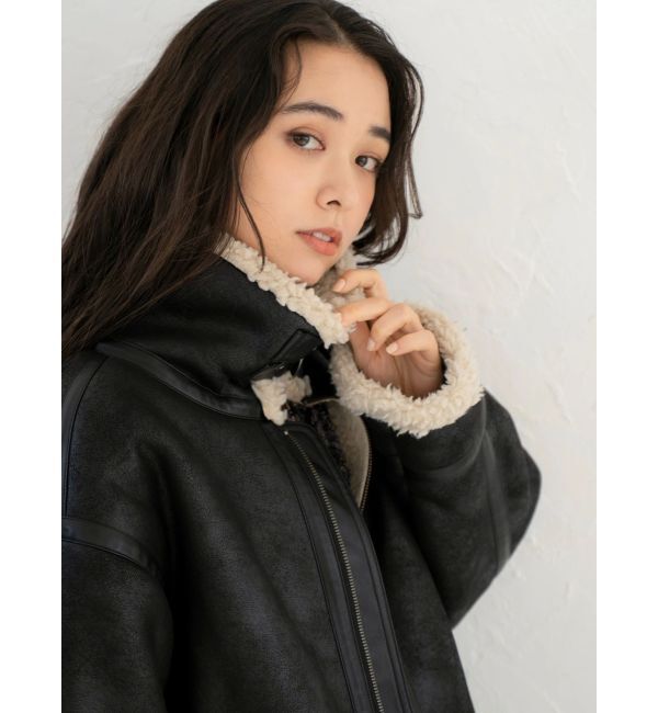 Ungrid「フェイクムートンボアブルゾン」|ブルゾン・スタジャン|