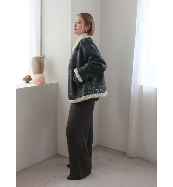 Ungrid「フェイクムートンボアブルゾン」|ブルゾン・スタジャン|