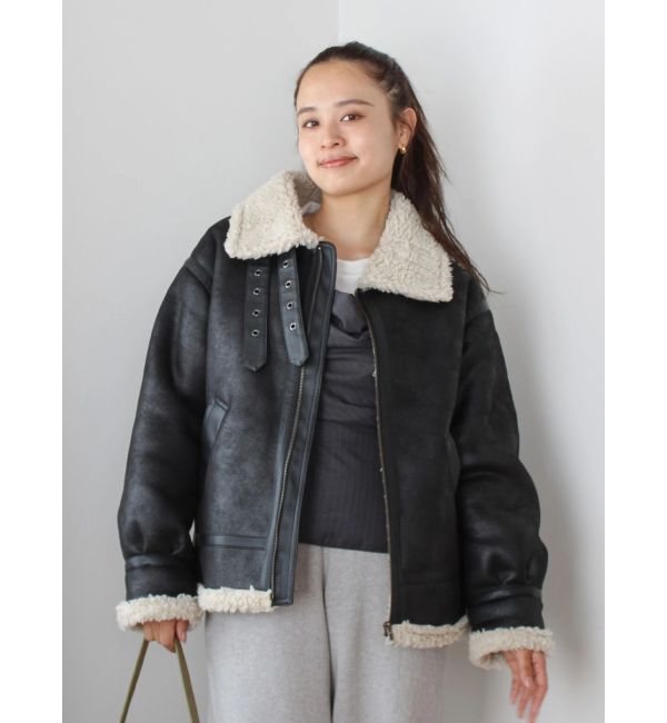 Ungrid「フェイクムートンボアブルゾン」|ブルゾン・スタジャン|