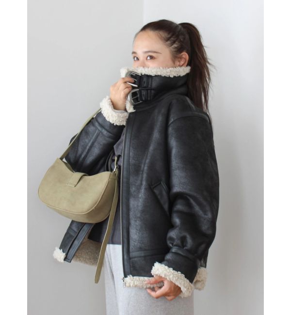 Ungrid「フェイクムートンボアブルゾン」|ブルゾン・スタジャン|