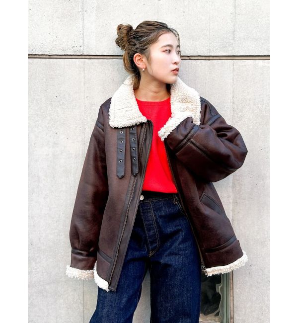 Ungrid「フェイクムートンボアブルゾン」|ブルゾン・スタジャン|