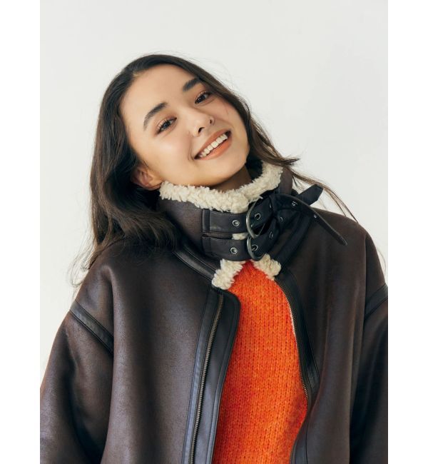 Ungrid「フェイクムートンボアブルゾン」|ブルゾン・スタジャン|