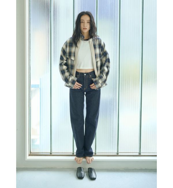 Ungrid「ハイウエストロールアップスリムデニム」|デニム|インディゴ