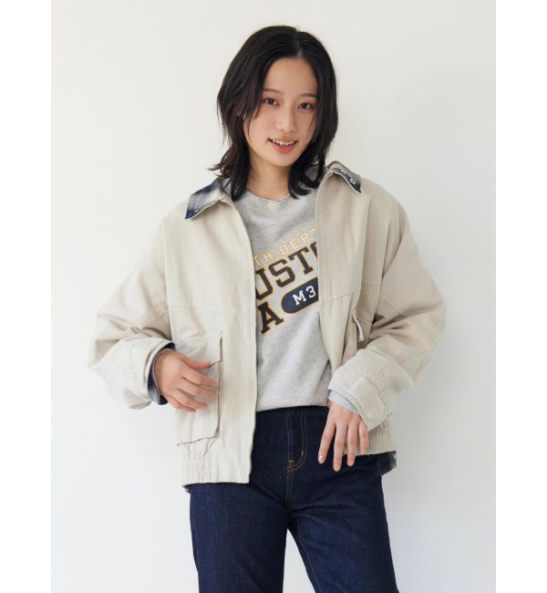 Ungrid「リバーシブルスウィングトップ」|ブルゾン・スタジャン|ベージュ