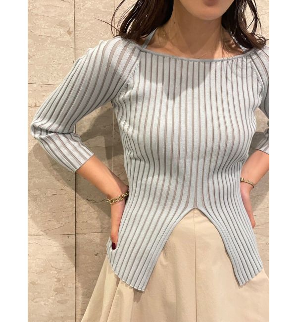 LAGUNAMOON「ホルターリブニットプルオーバー」|ニット・セーター|