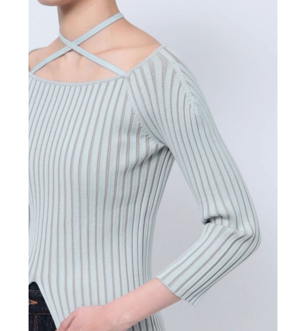 LAGUNAMOON「ホルターリブニットプルオーバー」|ニット・セーター|