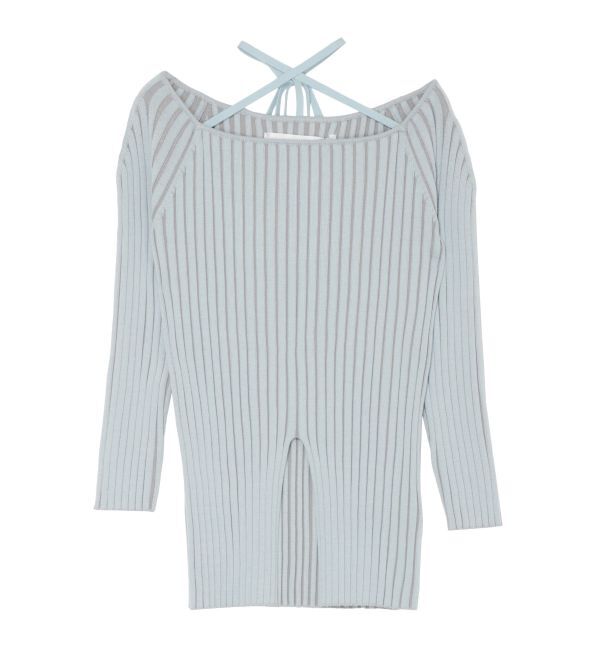 LAGUNAMOON「ホルターリブニットプルオーバー」|ニット・セーター|