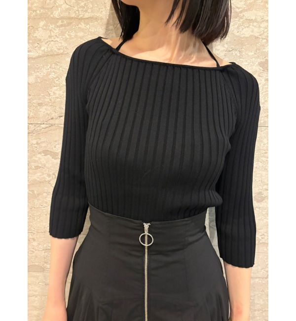 LAGUNAMOON「ホルターリブニットプルオーバー」|ニット・セーター|