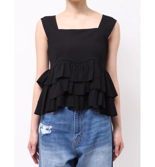 LAGUNAMOON「カーブペプラムカットノースリトップス」|Tシャツ・カットソー|