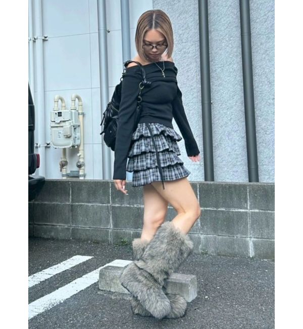 EVRIS「フリルチェックミニスカート」|スカート|