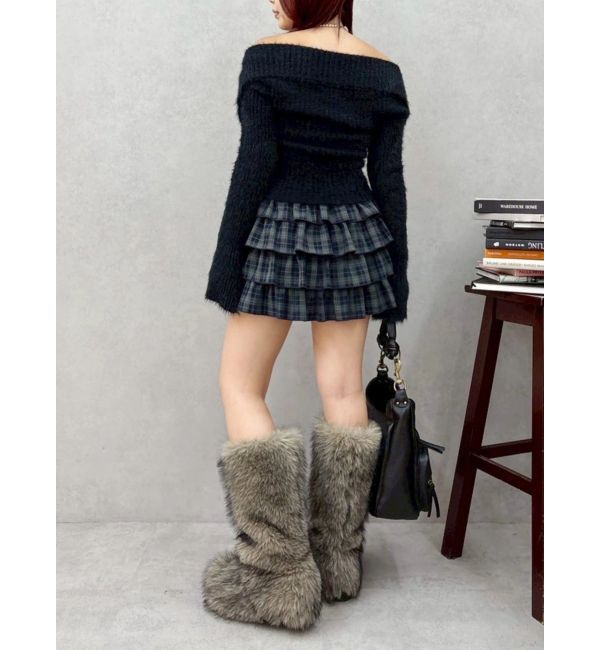 EVRIS「フリルチェックミニスカート」|スカート|