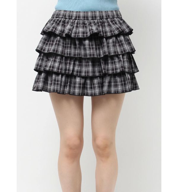 EVRIS「フリルチェックミニスカート」|スカート|