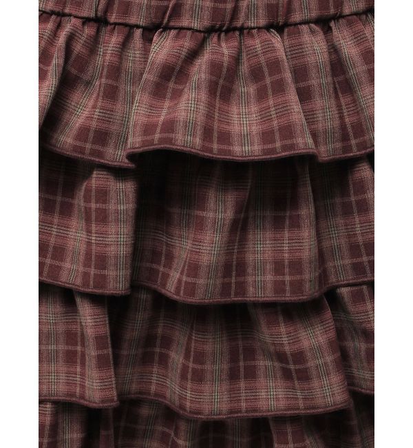 EVRIS「フリルチェックミニスカート」|スカート|