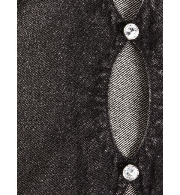 EVRIS「サイドビジューカットロングデニムスカート」|スカート|