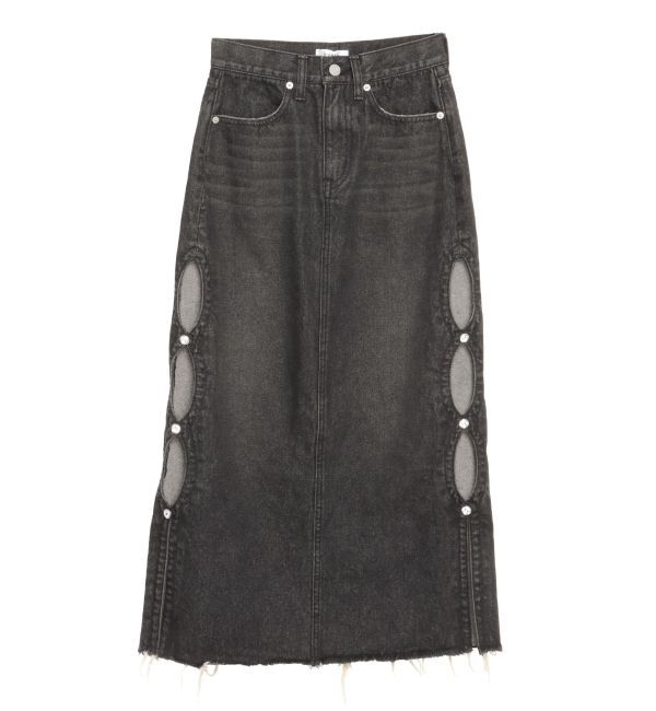 EVRIS「サイドビジューカットロングデニムスカート」|スカート|