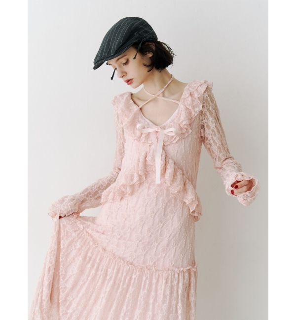 jouetie「ラッフルフリルレースロングワンピース」|ワンピース|