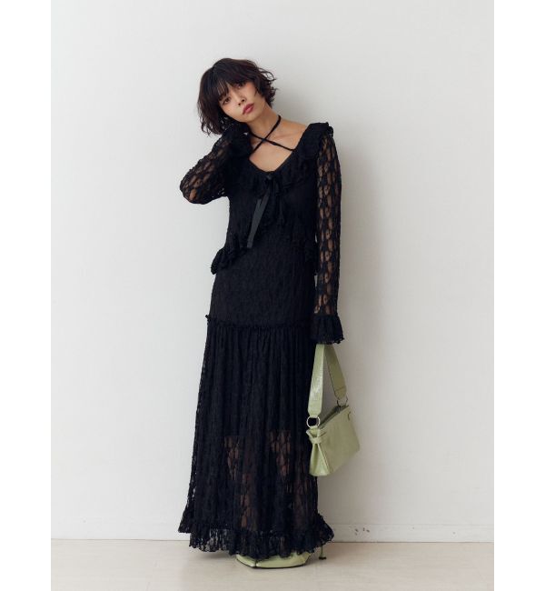 jouetie「ラッフルフリルレースロングワンピース」|ワンピース|