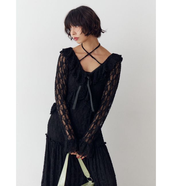 jouetie「ラッフルフリルレースロングワンピース」|ワンピース|