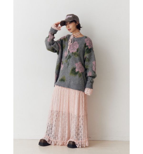 jouetie「ラッフルフリルレースロングワンピース」|ワンピース|