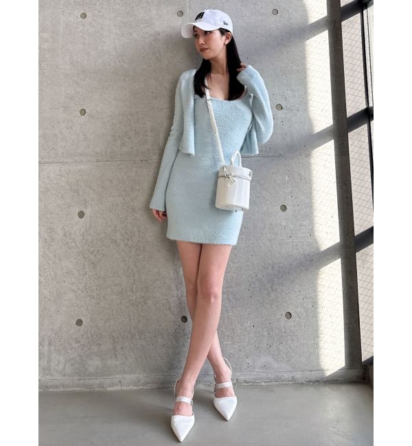 GYDA「Symmetry GYDAチャーム付きシャギーニットキャミワンピース【SETUP着用可】」|ワンピース|