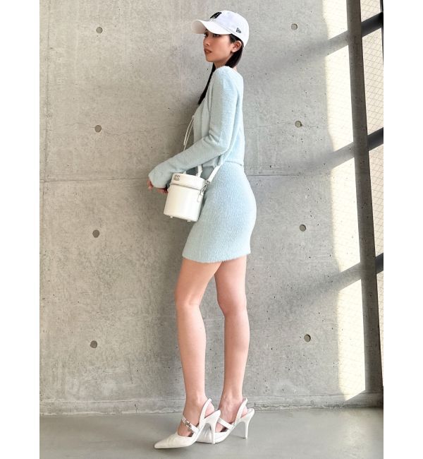 GYDA「Symmetry GYDAチャーム付きシャギーニットキャミワンピース【SETUP着用可】」|ワンピース|