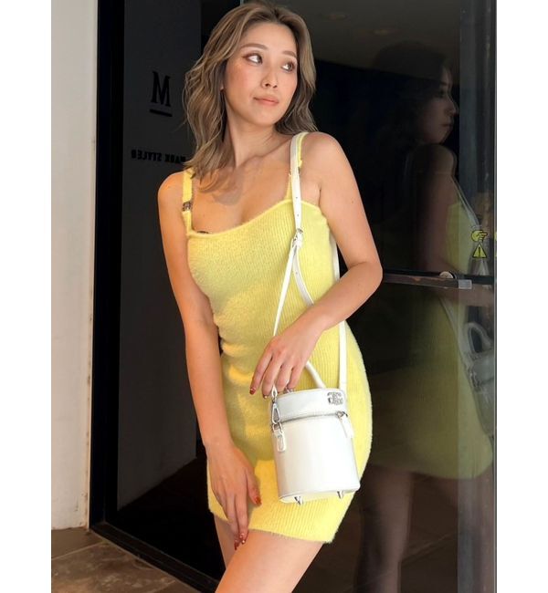 GYDA「Symmetry GYDAチャーム付きシャギーニットキャミワンピース【SETUP着用可】」|ワンピース|