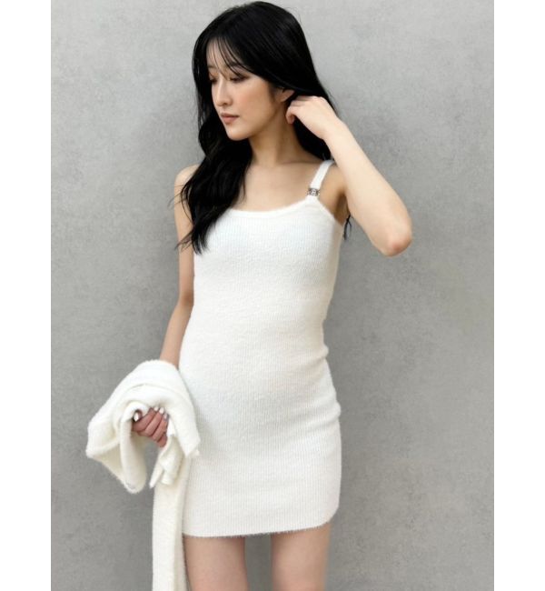 GYDA「Symmetry GYDAチャーム付きシャギーニットキャミワンピース【SETUP着用可】」|ワンピース|