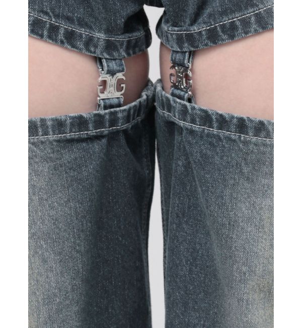 GYDA「ハイウエスト2WAY Symmetry GYDA INNER CONNECTデニムパンツ」|デニム|