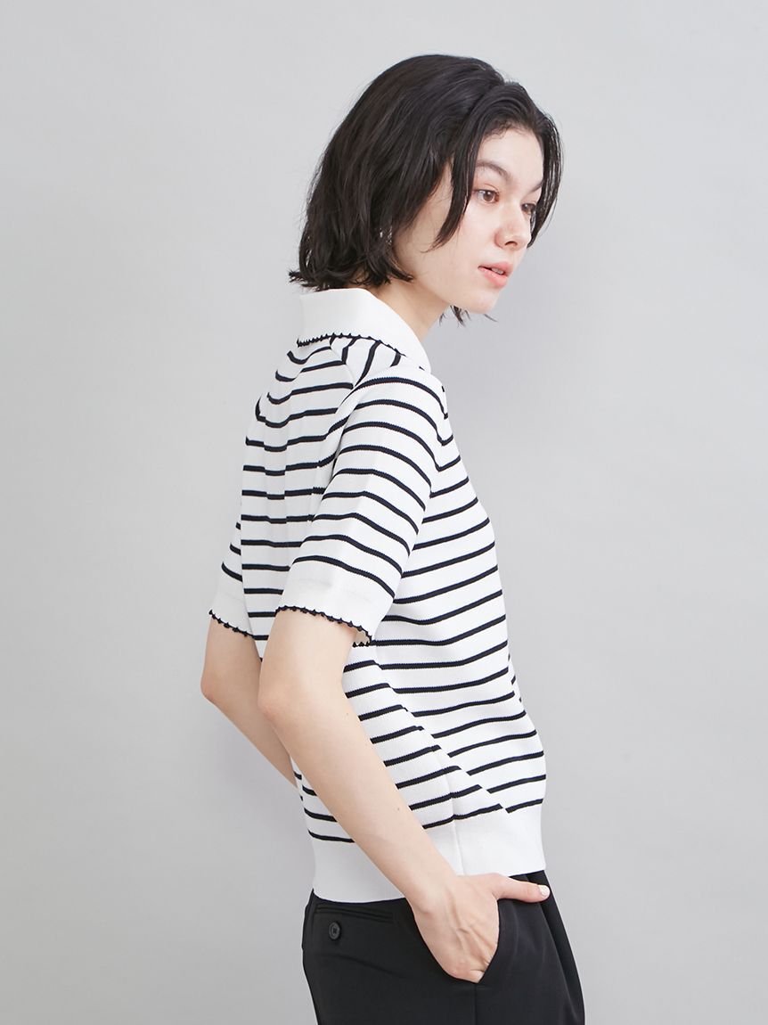 Mila Owen「【WEB限定カラー】２ＷＡＹ衿取り外しポロニットプルオーバー」|ニット・セーター|