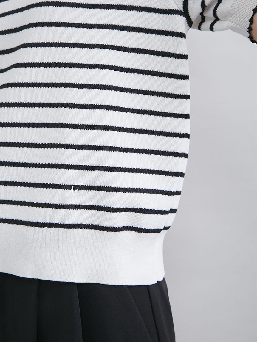 Mila Owen「【WEB限定カラー】２ＷＡＹ衿取り外しポロニットプルオーバー」|ニット・セーター|