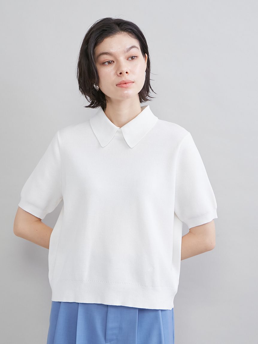 Mila Owen「【WEB限定カラー】２ＷＡＹ衿取り外しポロニットプルオーバー」|ニット・セーター|
