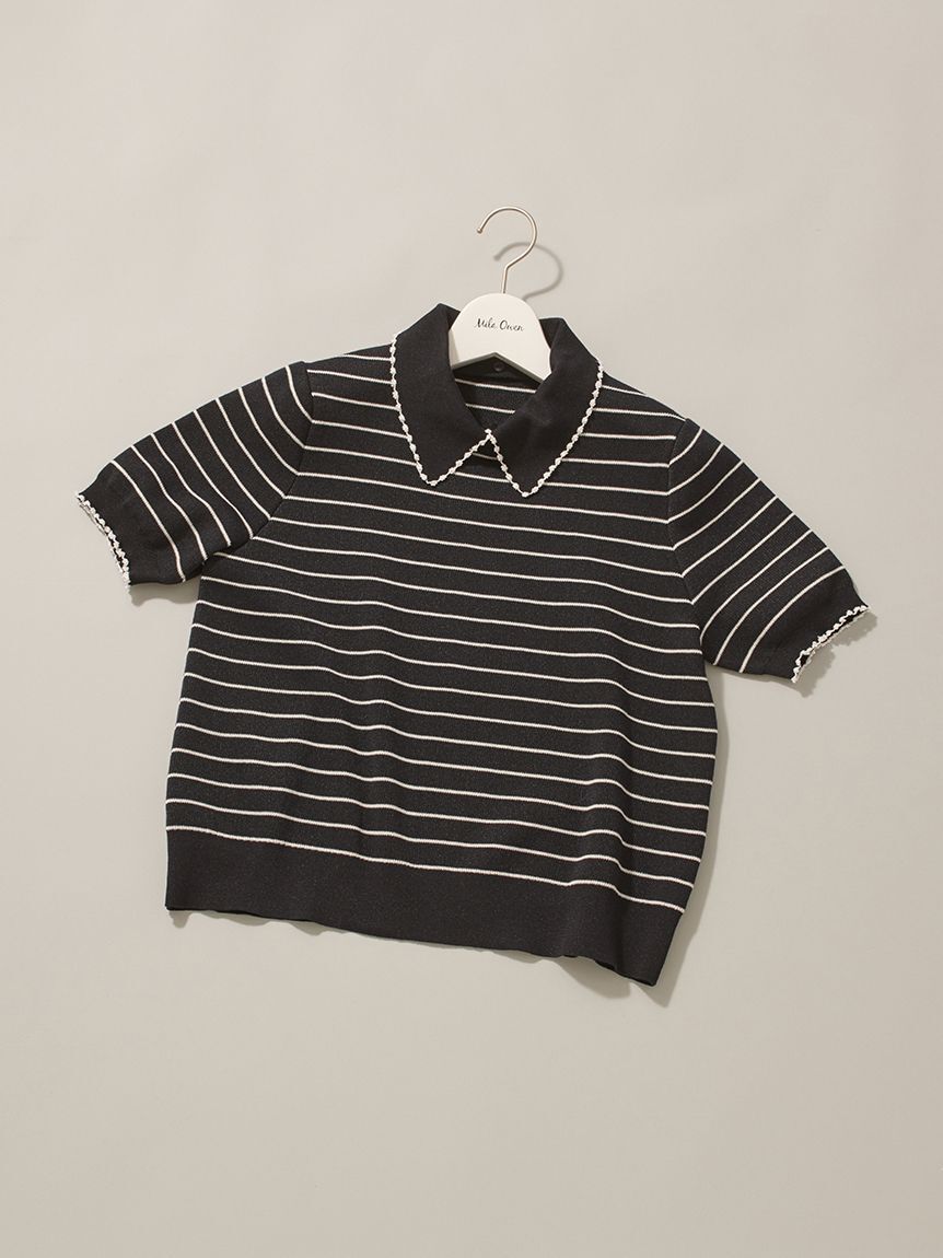 Mila Owen「【WEB限定カラー】２ＷＡＹ衿取り外しポロニットプルオーバー」|ニット・セーター|NVY