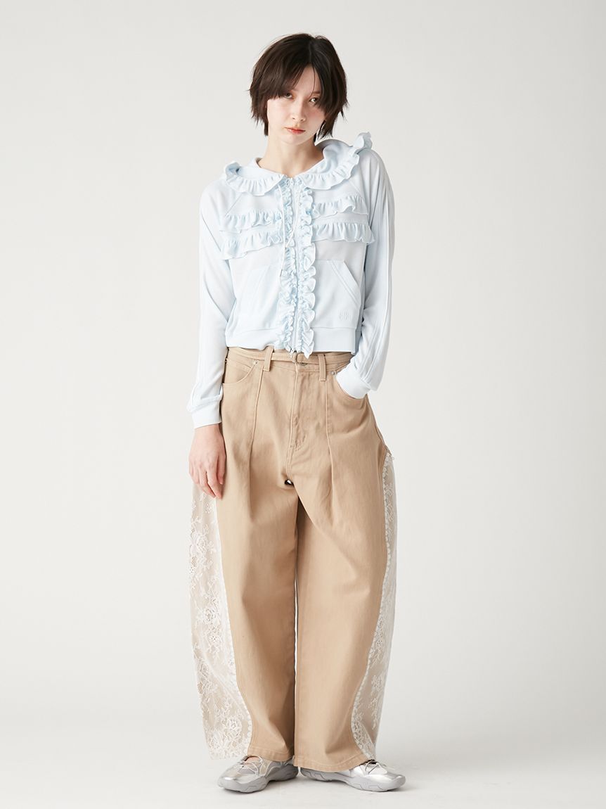 FURFUR「レースドッキングカーブデニムパンツ」|デニム|