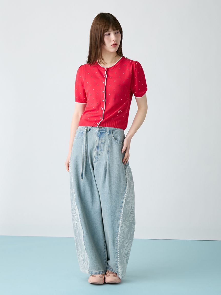 FURFUR「レースドッキングカーブデニムパンツ」|デニム|