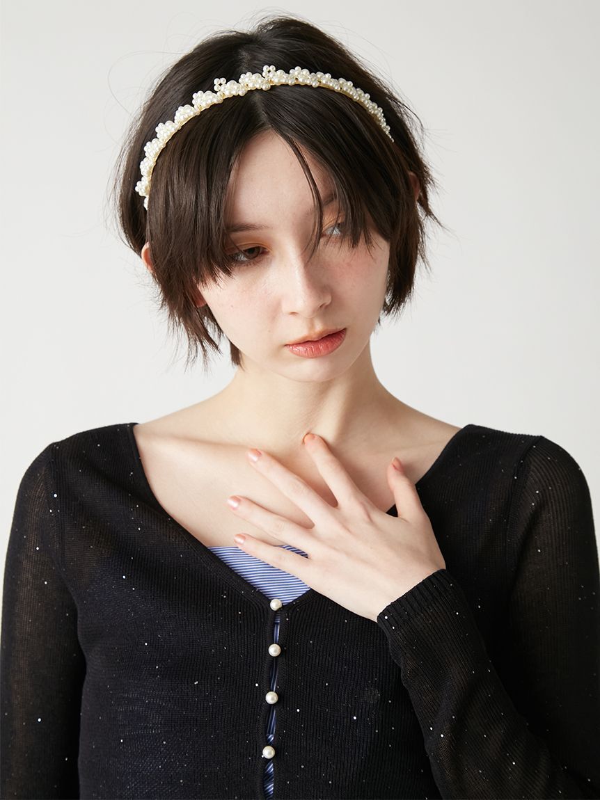 FURFUR「フラワーモチーフカチューシャ」|ヘアバンド|