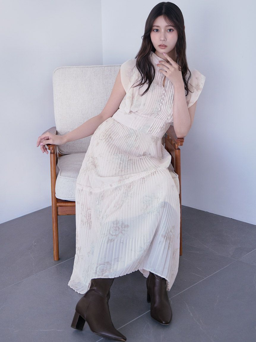 SNIDEL「【販路限定サイズあり】Sustainableプリーツプリントワンピース」|ワンピース|