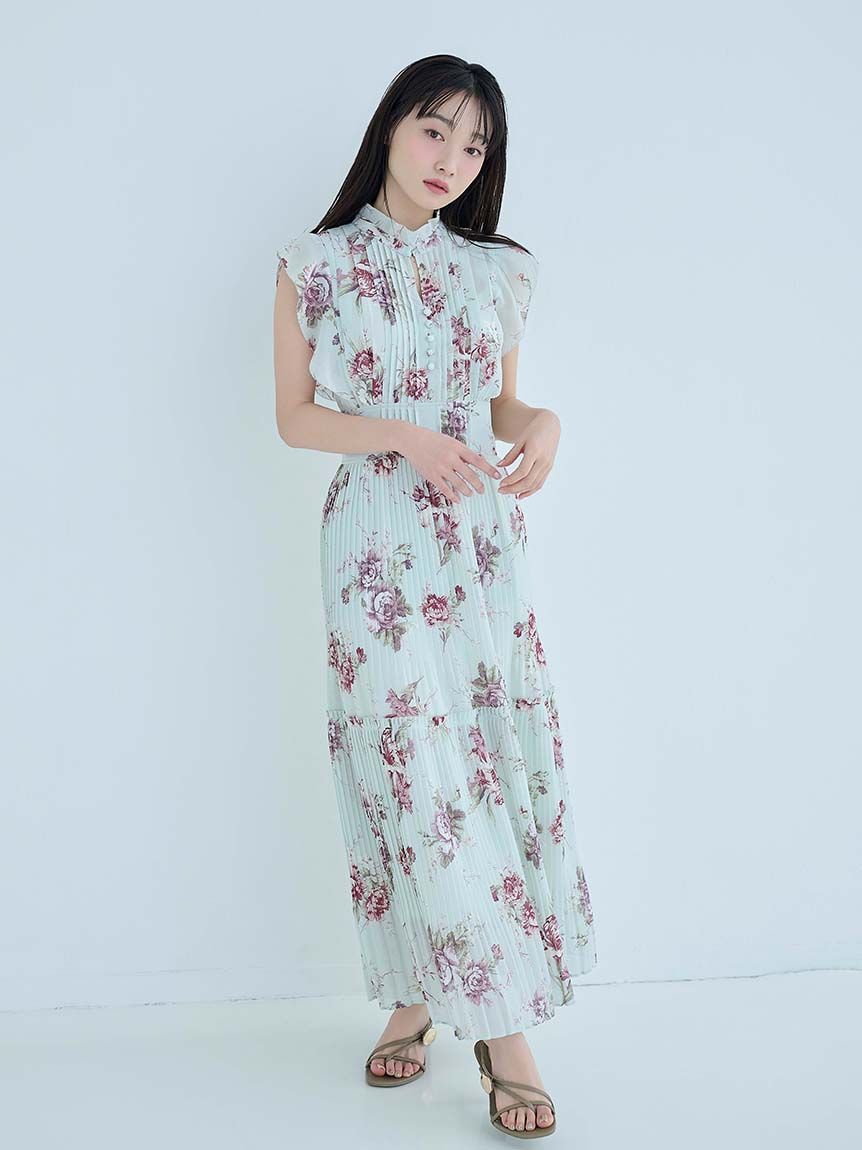 SNIDEL「【販路限定サイズあり】Sustainableプリーツプリントワンピース」|ワンピース|