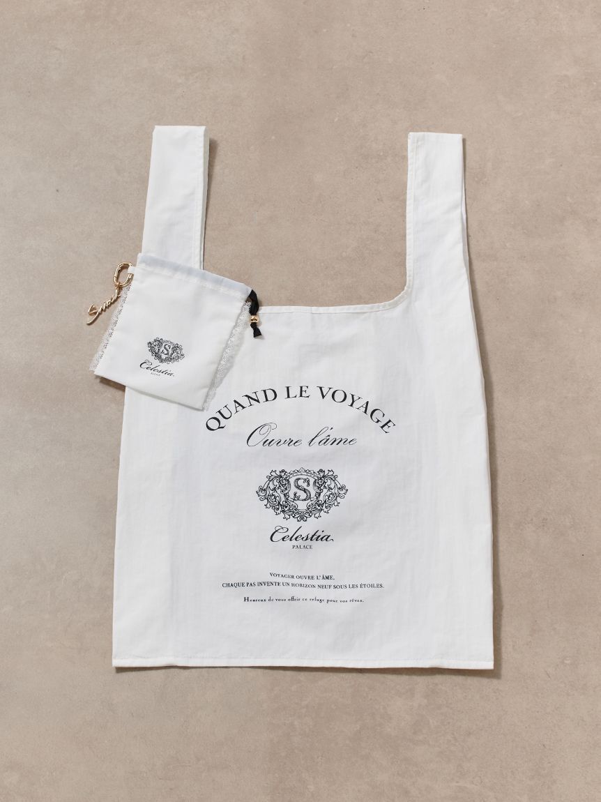 SNIDEL「エンブレムエコバッグチャーム」|キーケース|WHT